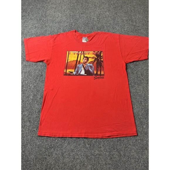 Scarface Other - Mens Graphic Scarface‎ Tony Montana I Trust Me Red T Shirt, Size L